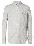 Camicia basic fantasia con piccolo logo