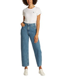 Jeans barrel vita alta taglio dritto
