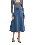 Gonna denim lunga a ruota