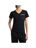 T-shirt basic a v con taschino