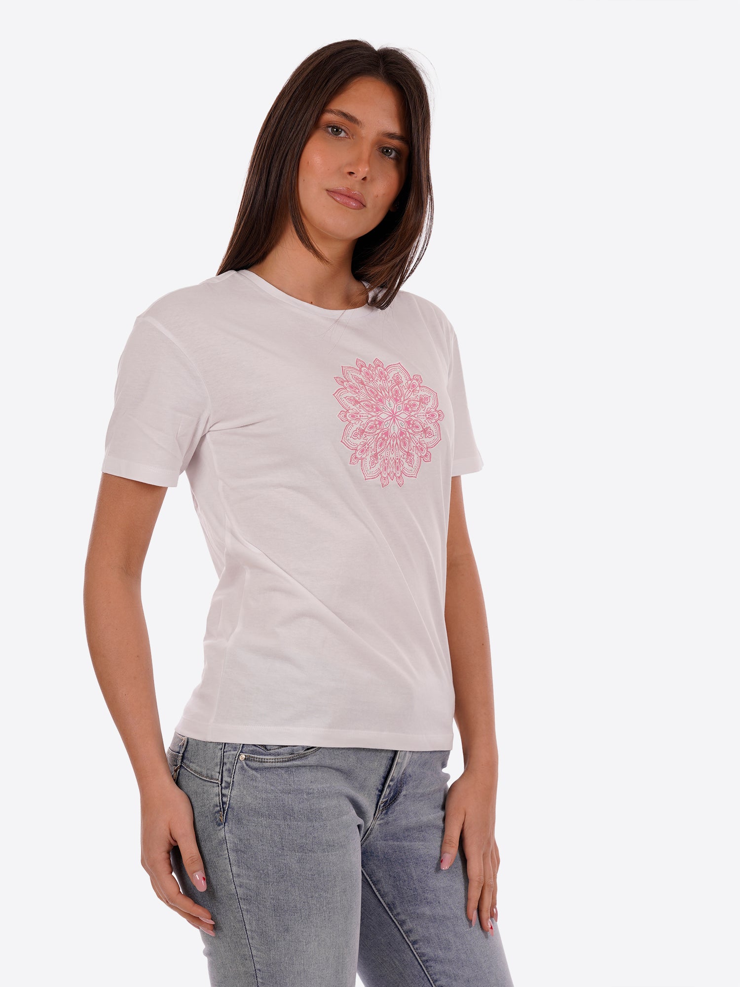 YES-ZEE T-shirt con stampa astratta T258-T900 | Vestilamoda
