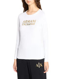 AX ARMANI D T-shirt basic con logo manica lunga