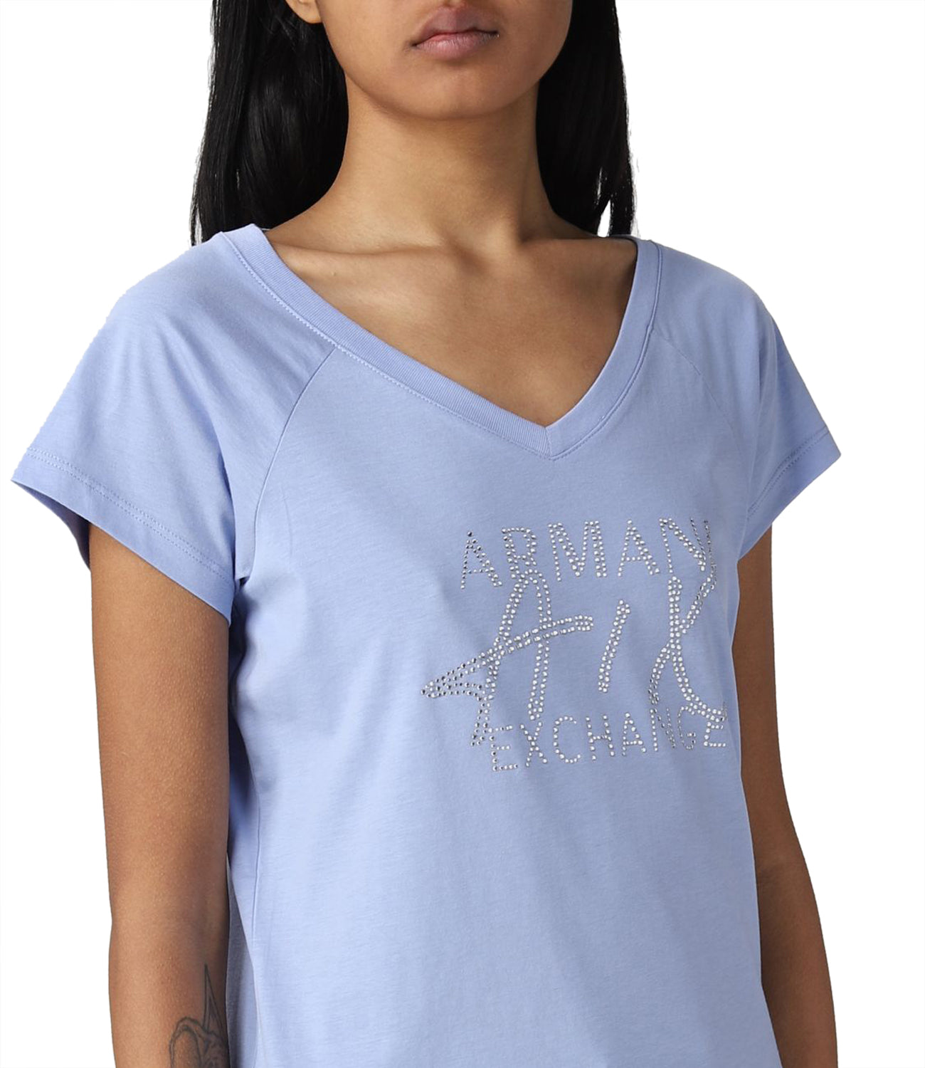AX ARMANI D T-shirt con macrologo scollo V