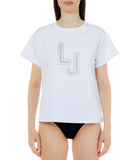 LIU JO BEACHWEAR T-shirt con macrologo girocollo