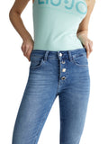 LIU JO BLUE DENIM Jeans bootcut cropped con bottoni